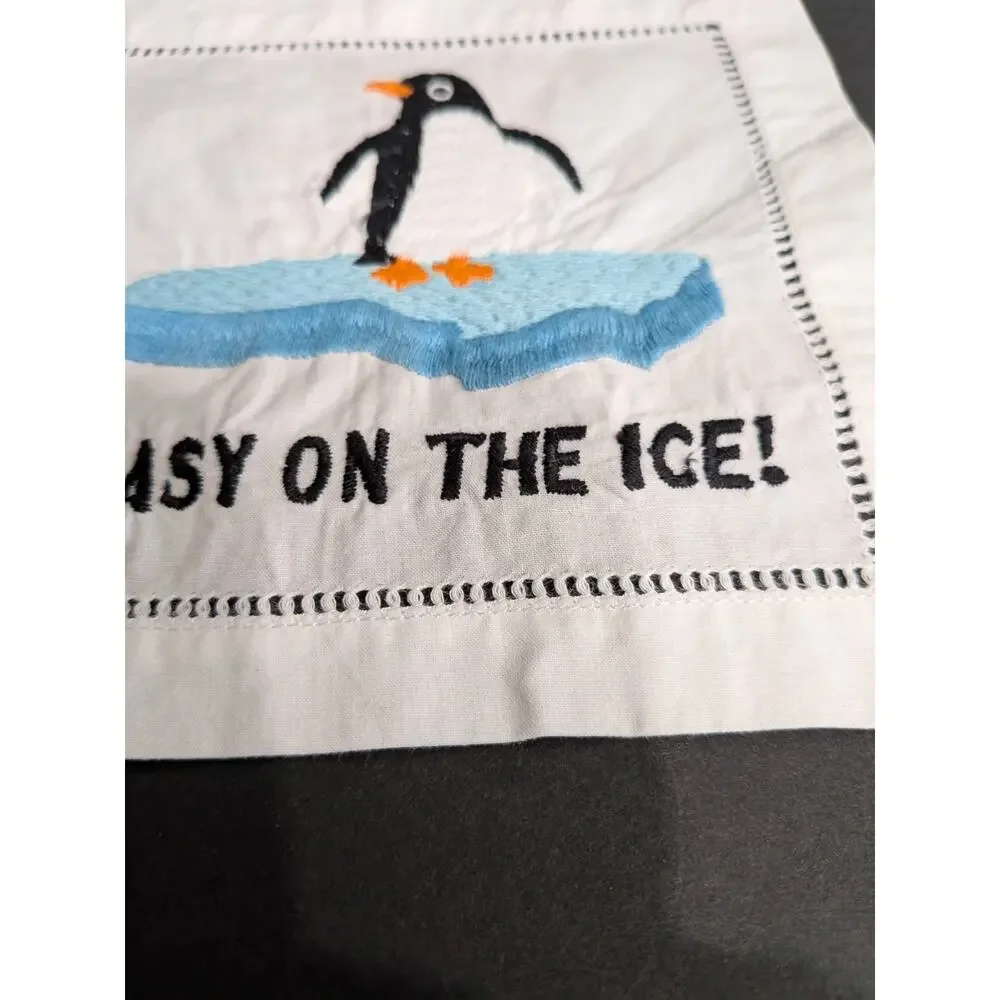 August Morgan Linen Cocktail Napkins Set Of 4 Animal Puns Hair of Dog Tipsy